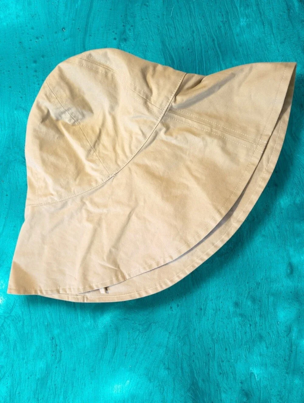 Cawley British Dry Oilskin Sunhat in Natural Wide Brimmed Summer Beach Cotton